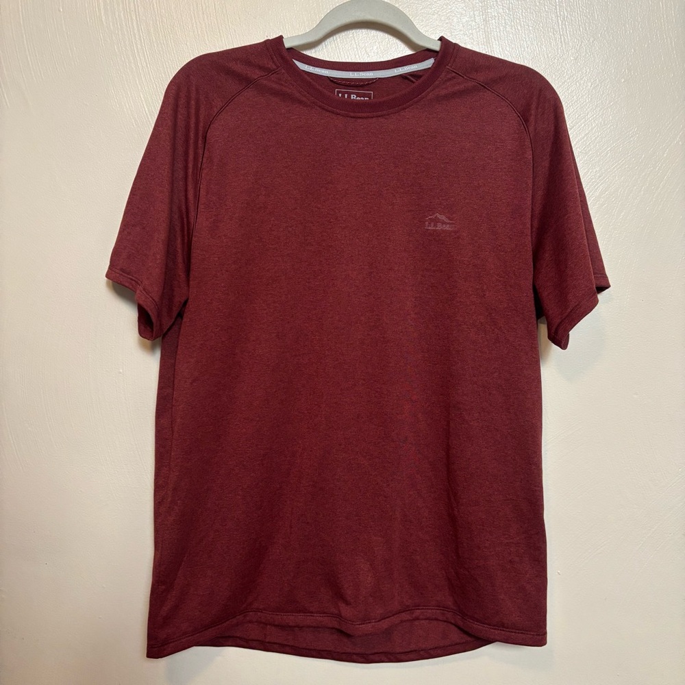 L.L. Bean Men's Shirt Performance Short‎ Sleeve Recycled Polyester Red Size M